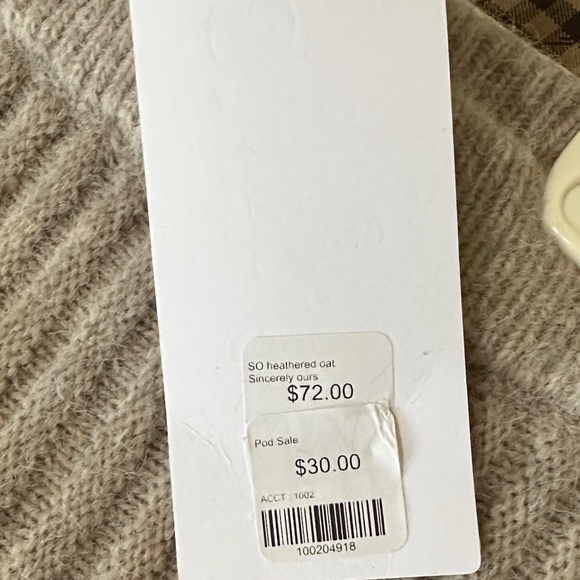 Sincerely Ours Knit Ribbed A-Line Skirt in Light Gray/Tan M - Picture 2 of 6